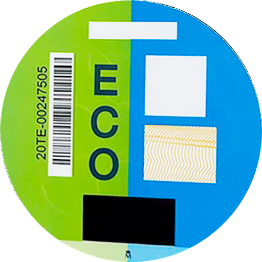 Blue-green DGT ECO sticker
